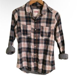 Mossimo Blue and Orange Plaid Button Down Shirt.
